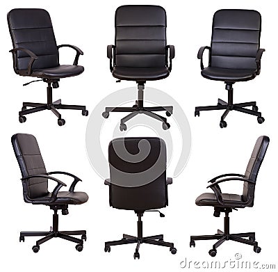 Black office chair isolated on white Stock Photo