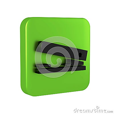 Black Office stapler icon isolated on transparent background. Stapler, staple, paper, cardboard, office equipment. Green Stock Photo