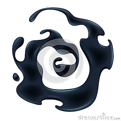 Black oil petroleum swirl. Vector Illustration