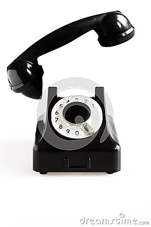 Black old-fashioned phone Stock Photo