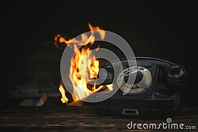 Rotary phone. Stock Photo