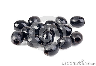 Black olives isolated ower white Stock Photo