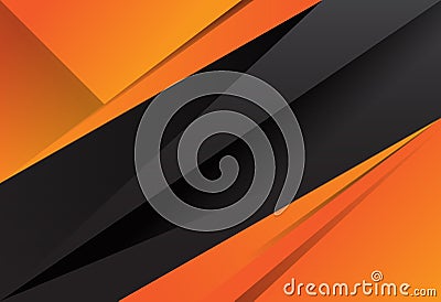 Black and orange abstract layer geometric background Vector Illustration