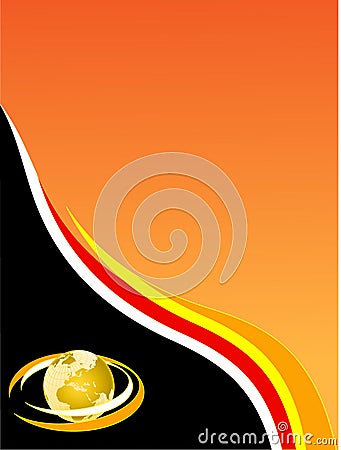 A black and orange business card Vector Illustration