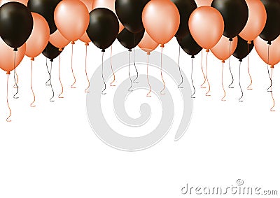 Black and orange Halloween celebrate air plastic balloon Stock Photo