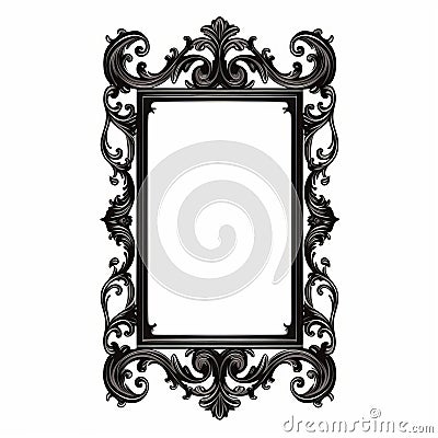 Vintage Black Ornate Frame Design - Elegant Illustration Stock Photo