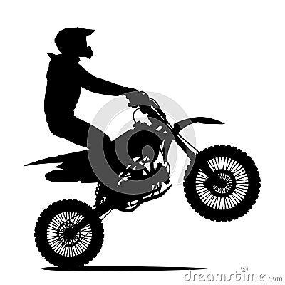 Black outline of a man on a bike Vector Illustration