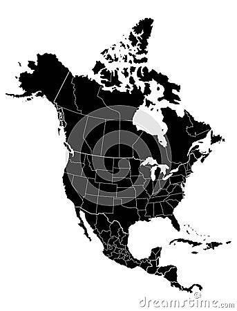 Map of North America Stock Photo