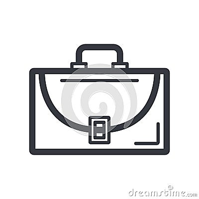 Black outline suitcase vector icon. Fully editable stroke Vector Illustration