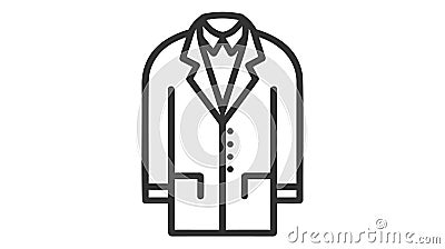 Black outlined vector illustration of a lab coat Vector Illustration