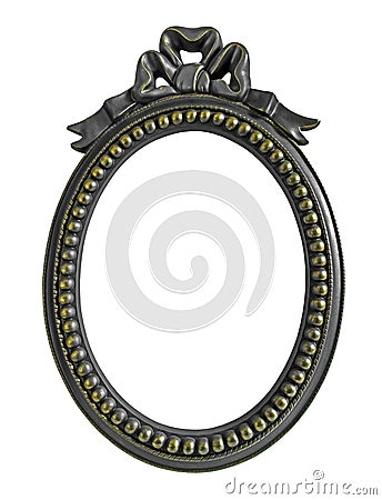 Black Oval Photo Frame isolated on white background Stock Photo