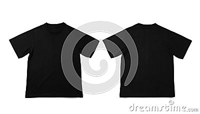 Black Oversize T shirt mockup, Realistic t-shirt with clipping path. Stock Photo