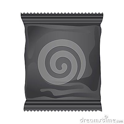 Black packing bag product icon Vector Illustration