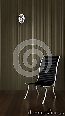 Black Padded Chair Stock Photo