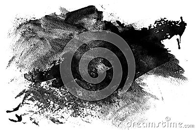 Black paint smeared on white Stock Photo