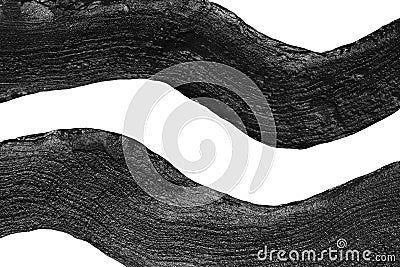 Black paint strokes isolated on a white background Stock Photo