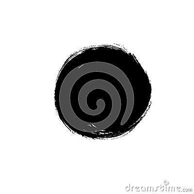Black paint vector circle. Hand painted ink blob Vector Illustration