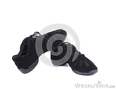 Black pair of dance shoes. Stock Photo
