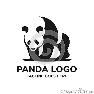 Black panda logo Stock Photo