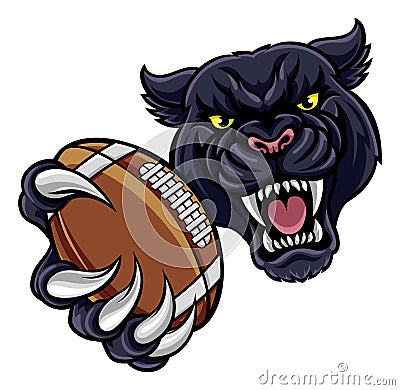Black Panther American Football Mascot Vector Illustration