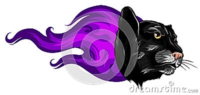 Black Panther Attack in Fire and Flames Vector Tattoo Vector Illustration