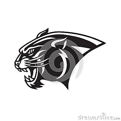 Black Panther Head Logo Head Mascot Sports Team Vector Vector Illustration