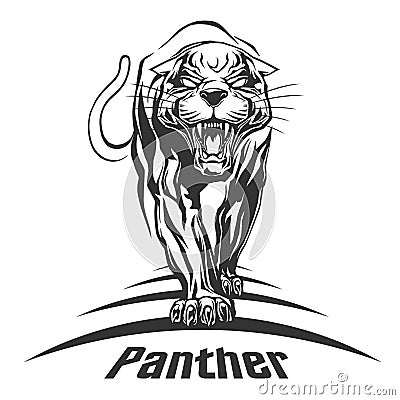 Black panther logo illustration Cartoon Illustration