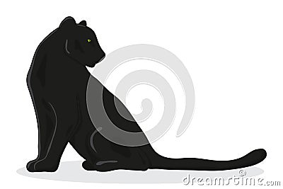 Black Panther - vector illustration in cartoon style Vector Illustration