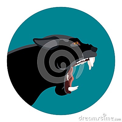 Black panther& x27;s head vector illustration style flat Vector Illustration