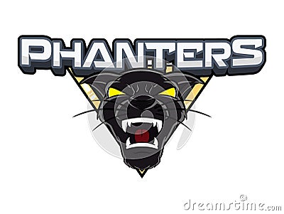 Black Panthers Head Color Logo Illustration Design Vector Illustration