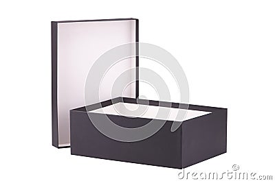 Black paper box on a white background Stock Photo