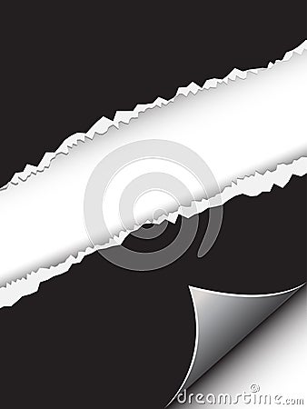 Black paper with folded corner Vector Illustration