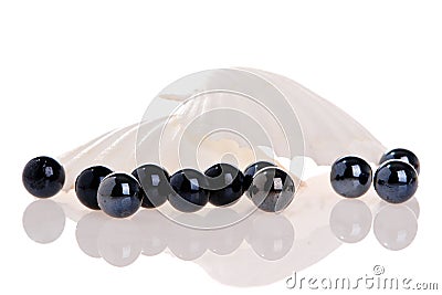 Black Pearls Stock Photo