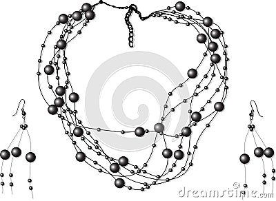 Black pearls Vector Illustration