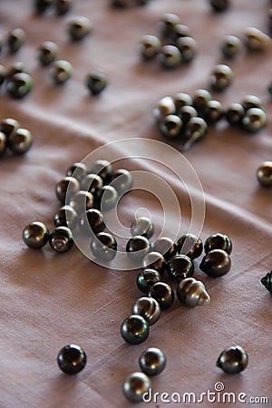 Black Pearls Stock Photo