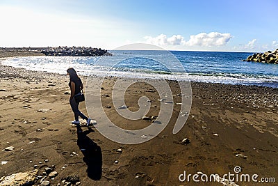 Funchal beach on Maderia Island Editorial Stock Photo
