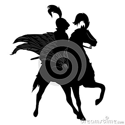 Black pegasus knight vector design Vector Illustration