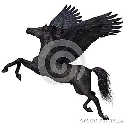 Black Pegasus Profile Stock Photo