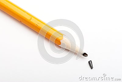 Black pencil with a broken point Stock Photo