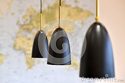 Black pendant lights Stock Photo