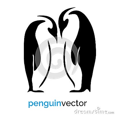 Black penguin icon. Vector Illustration