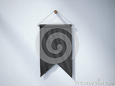 Black pennant hanging Stock Photo