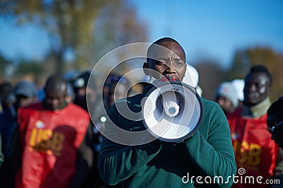 Black people manifesting in Florence Editorial Stock Photo