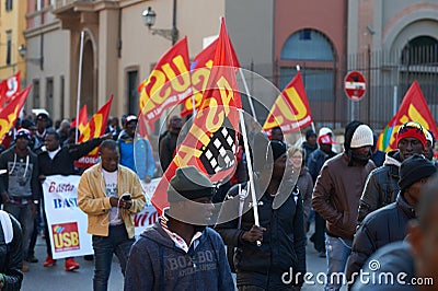 Black people manifesting Editorial Stock Photo