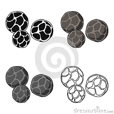 Black pepper icon in cartoon style isolated on white background. Herb an spices symbol stock vector illustration. Vector Illustration
