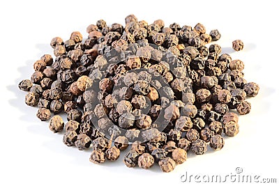 Black peppercorns Stock Photo