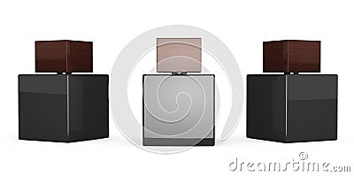 Black Perfume Spray Bottles Stock Photo