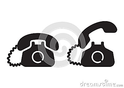 Black phone icon. Vector illustration Cartoon Illustration