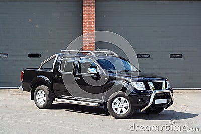 Black pickup truck Stock Photo