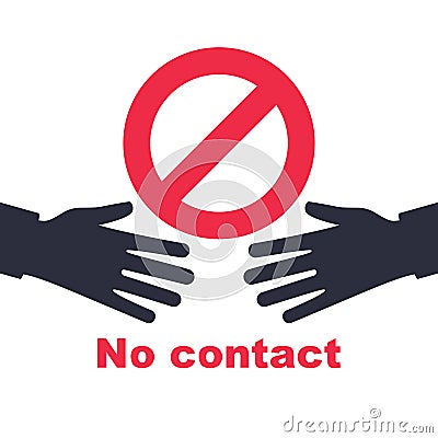 Black pictogram do not contact. Silhouette icon No handshake. Vector Illustration